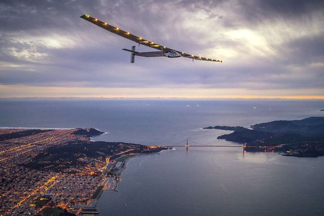 Solar Impulse 2 over San Francisco